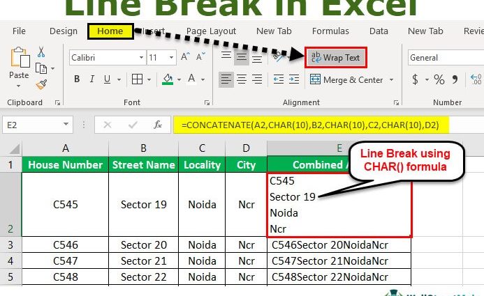 Excel 中的换行符。 如何在 Excel 单元格中换行 - 所有方法