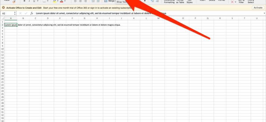 ხაზის შეფუთვა Excel-ში: როგორ გავაკეთოთ