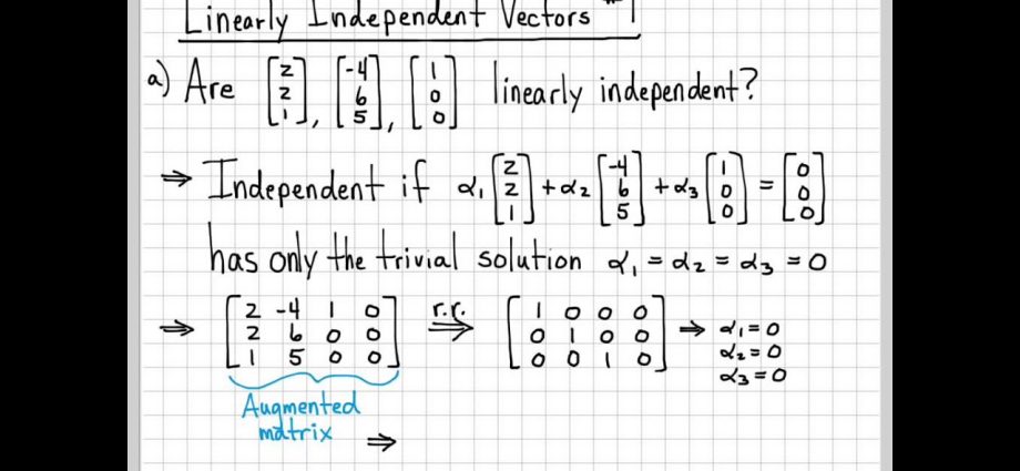 Linear dependence of vectors