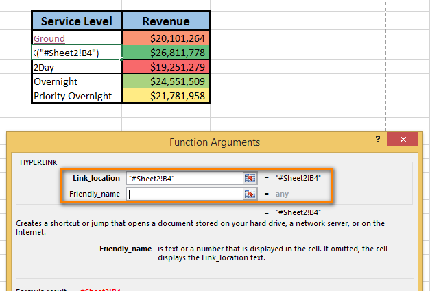 Links to other sheets in Excel