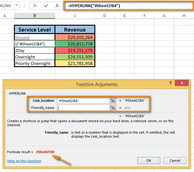 Links to other sheets in Excel