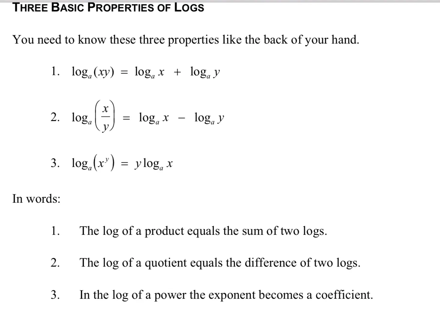 Logarithm of the degree (coefficient before the logarithm)