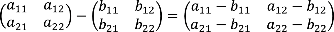 Matrix addition and subtraction