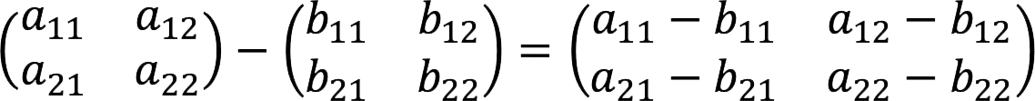 Matrix addition and subtraction