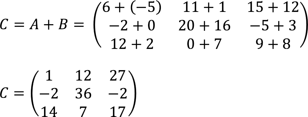 Matrix addition and subtraction