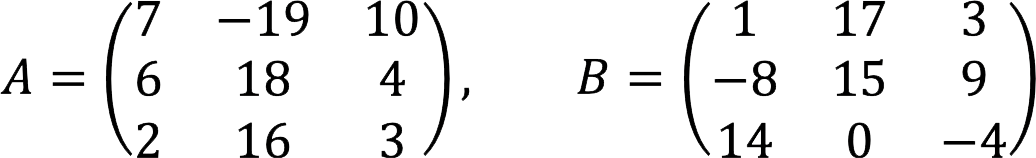 Matrix addition and subtraction