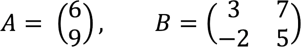 Matrix multiplication rules with examples