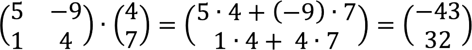 Matrix multiplication rules with examples