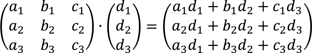 Matrix multiplication rules with examples