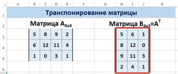 Matrix operations in Excel