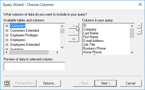 Microsoft Query Wizard in Excel