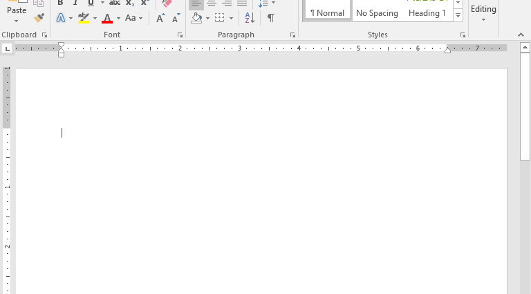 Microsoft Word interface