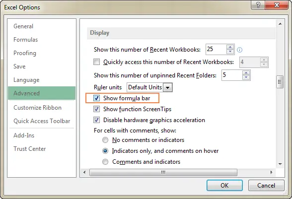 Missing formula bar in Excel &#8211; what to do. 3 solutions to the problem if the formula bar disappeared