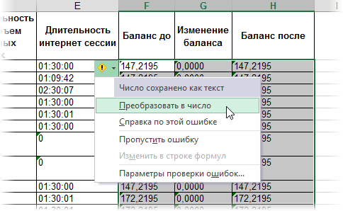 Mobile communication detail analysis (Beeline)