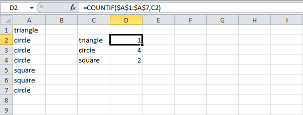 Most frequently occurring word in Excel