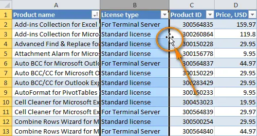 Mouse dragging and other ways to reposition columns in Excel