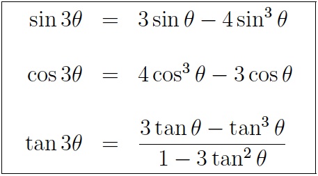 Triqonometrik funksiyaların çoxlu bucaqları: ikiqat və üçlü