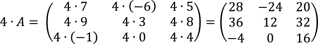 Multiplying a Matrix by a Number