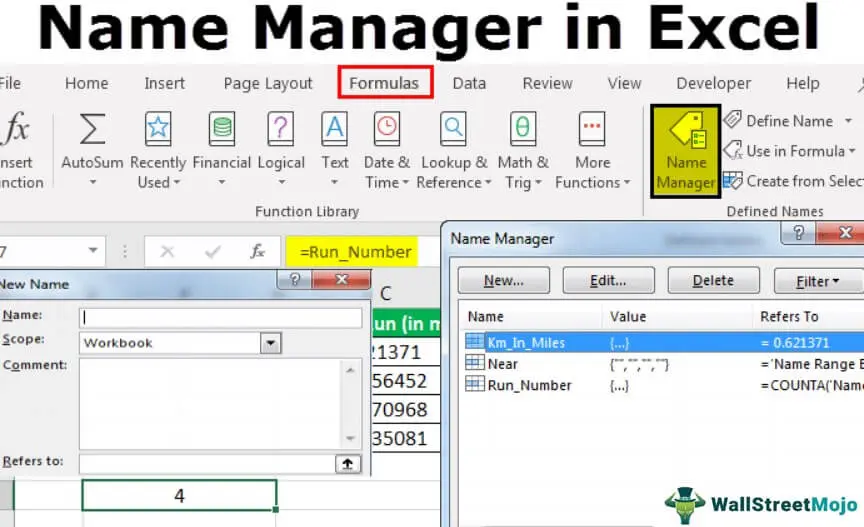 Name Manager in Excel &#8211; Tools and Features