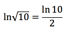 Natural logarithm of a number