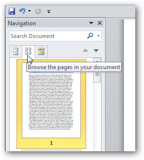 Navigating Long Word Documents with Thumbnails