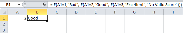 Nested IF functions in Excel