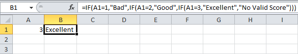 Nested IF functions in Excel