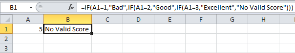 Nested IF functions in Excel