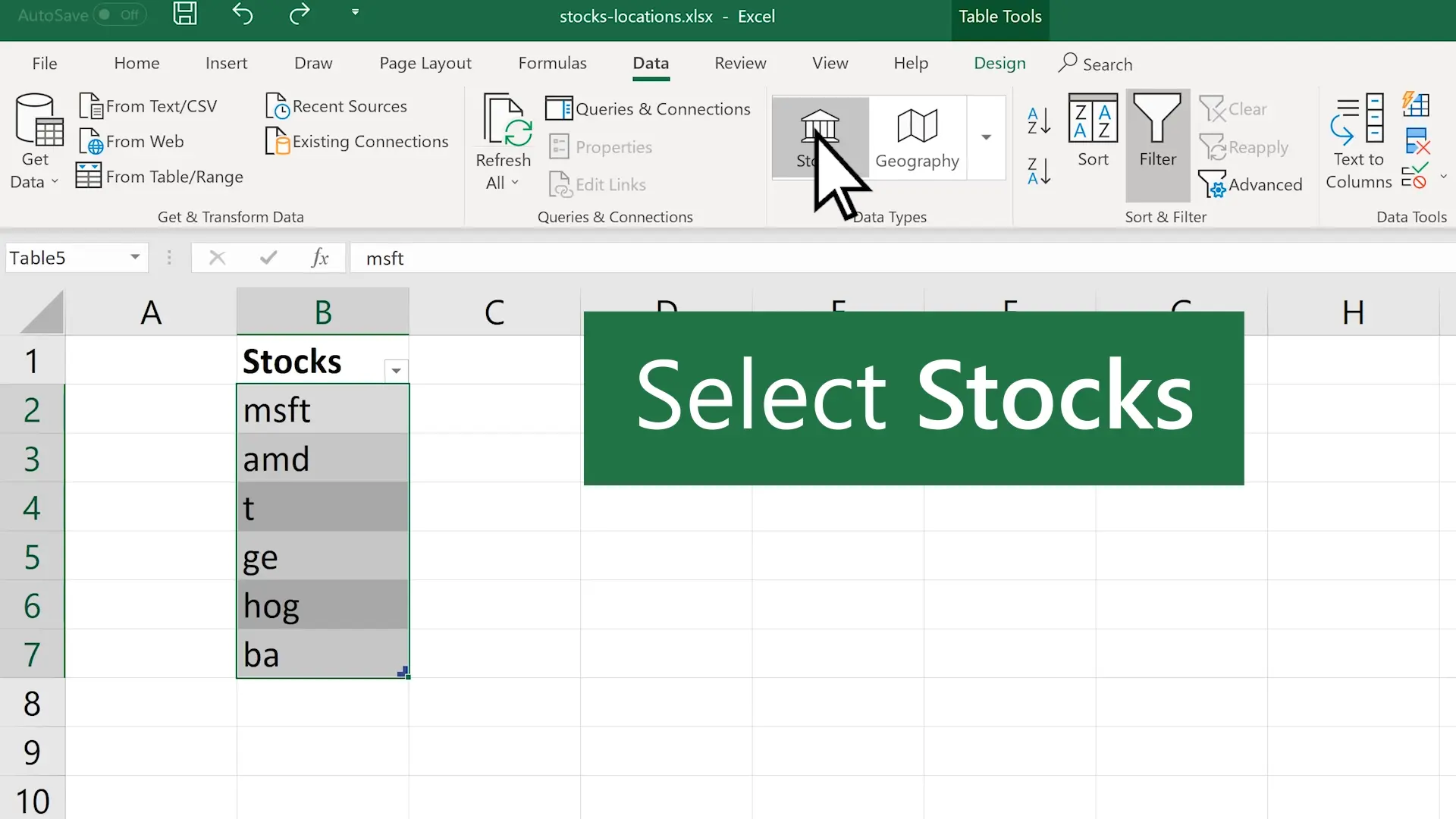 New data types in Excel 2016