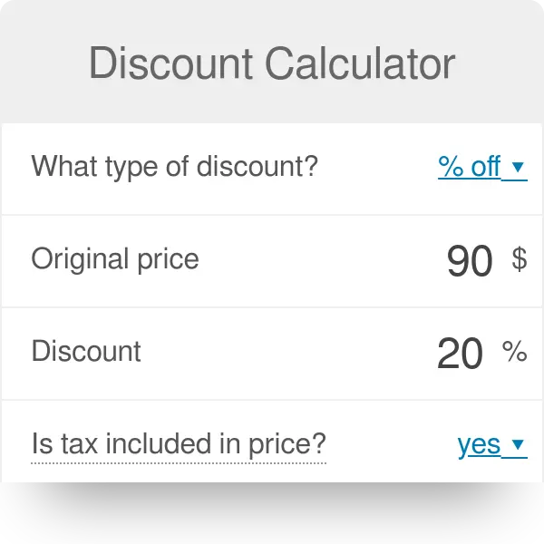 Online discount calculator