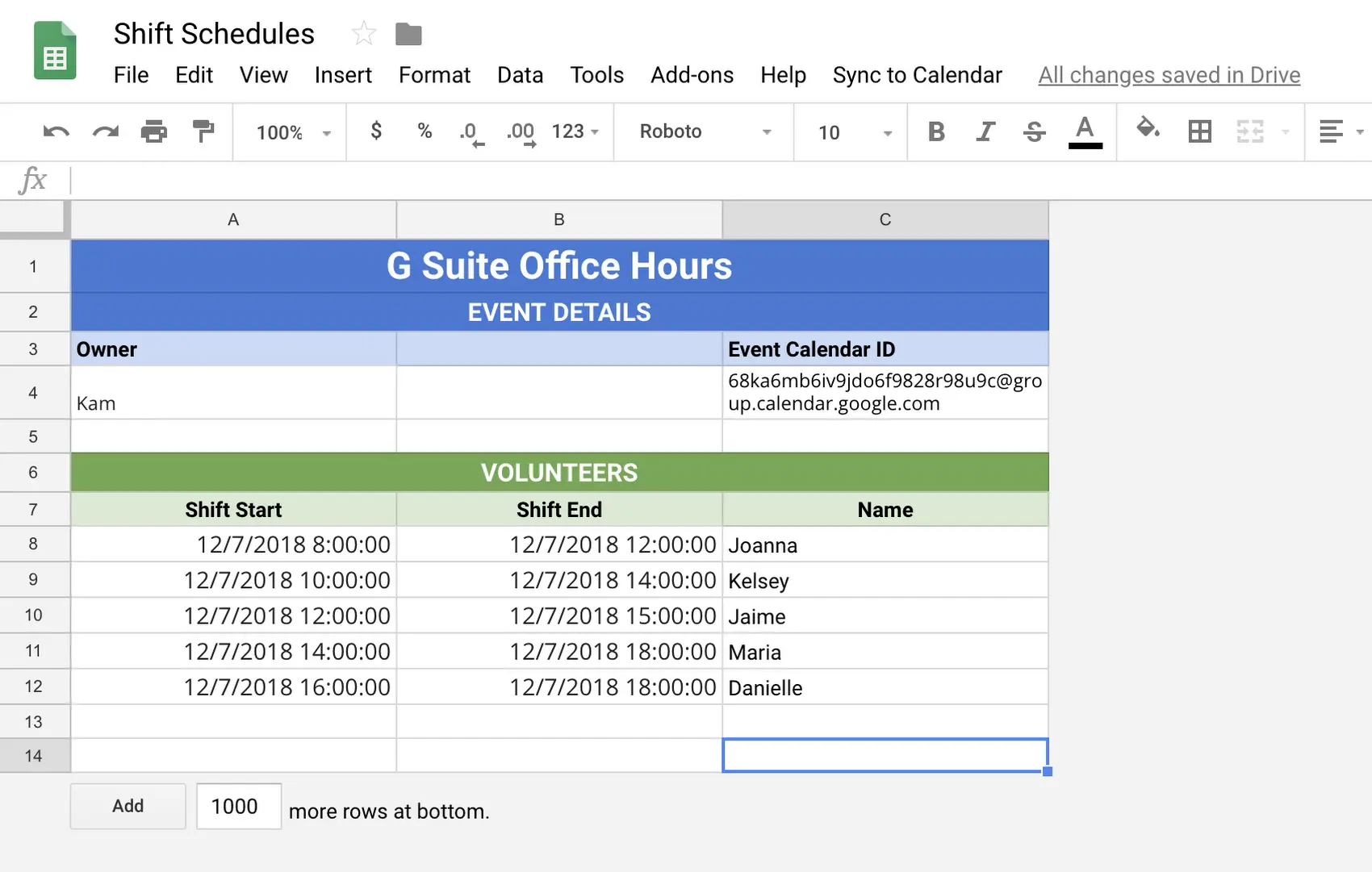 Order tracking system for Google Calendar and Excel