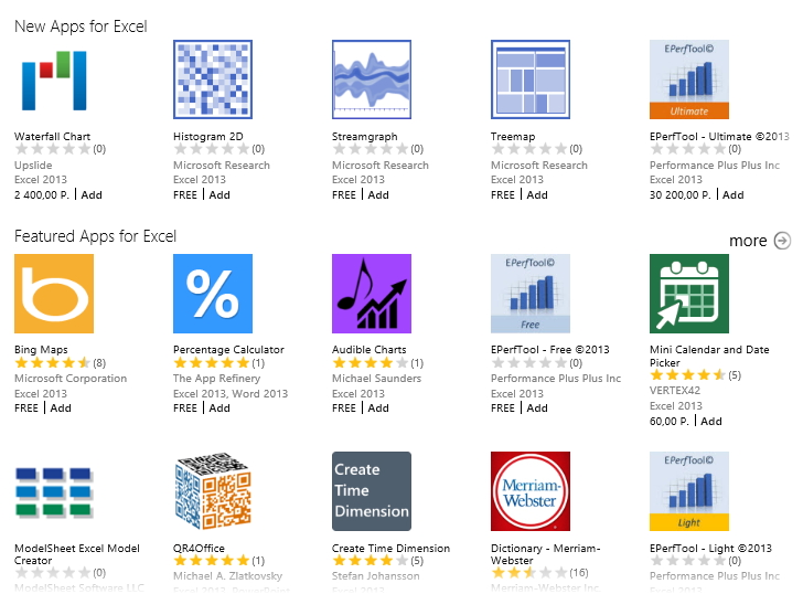 Overview of add-ins and apps for Excel 2013