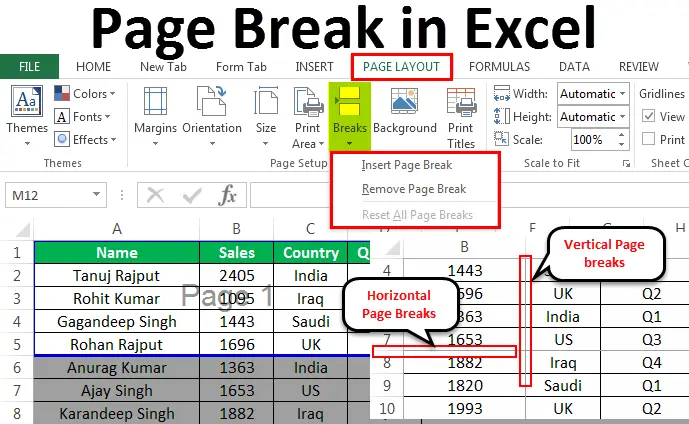 Page breaks in Excel