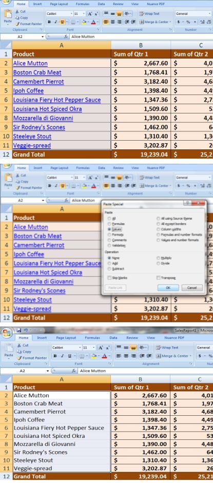 Paste Special in Excel: skip empty cells, transpose and remove links