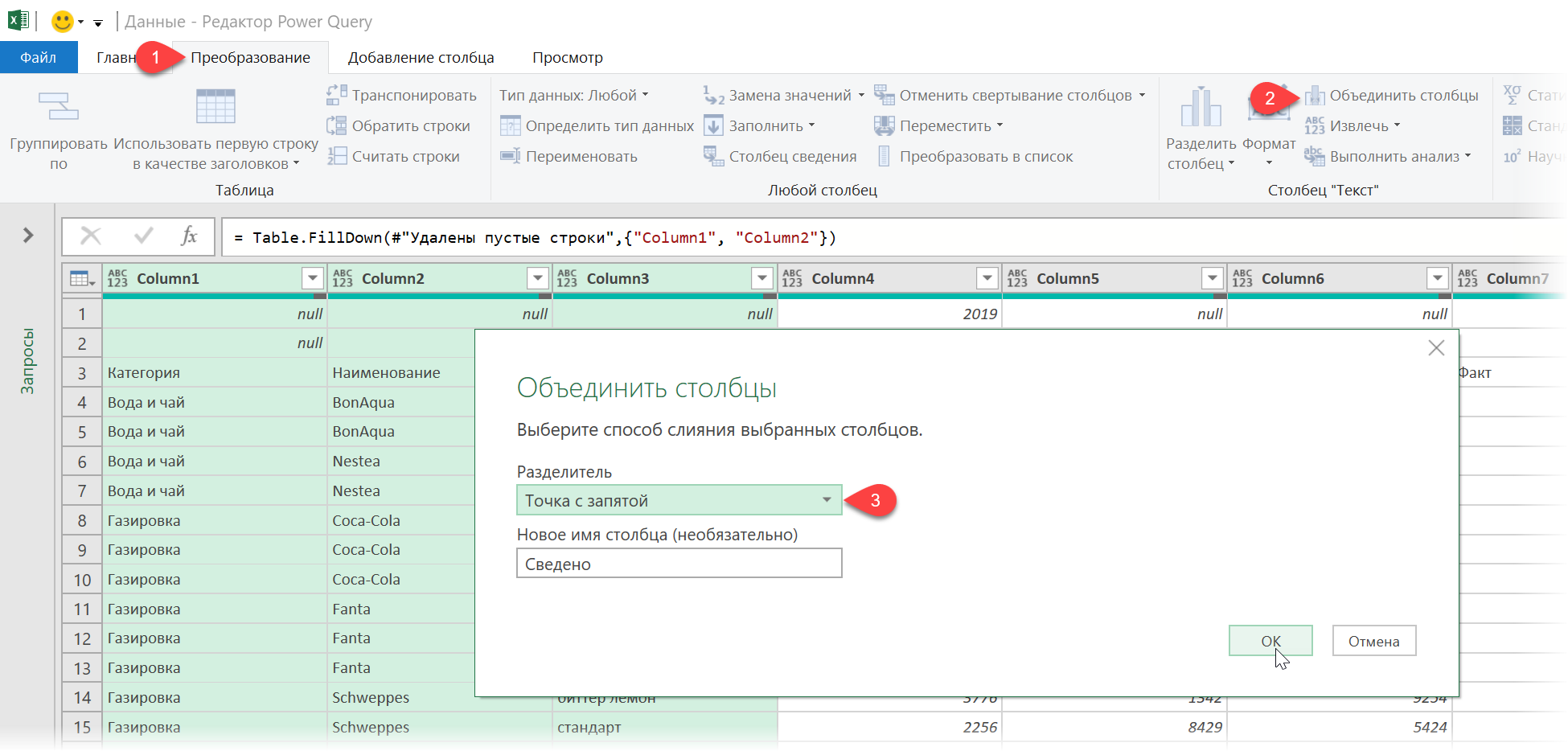 Pivot table with multiline header