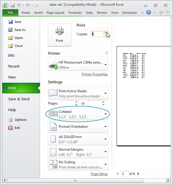 Print to Excel