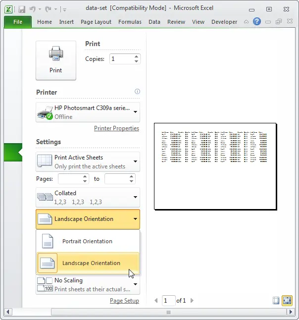 Print to Excel