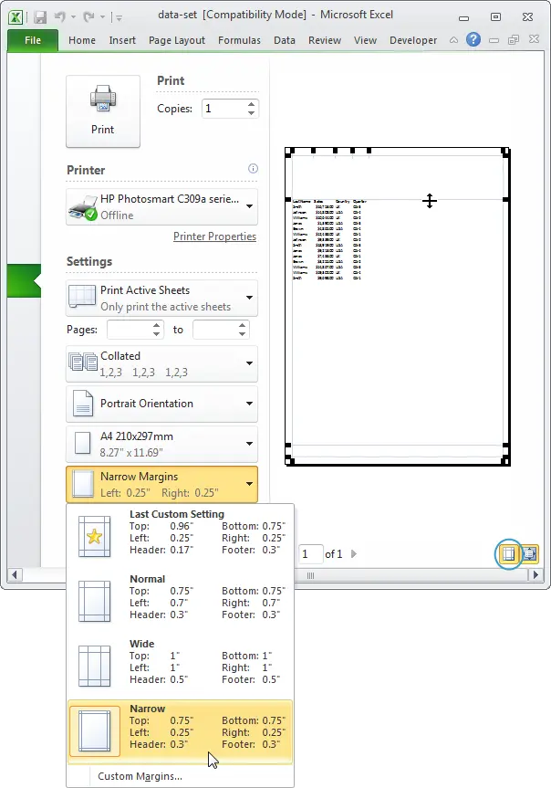 Print to Excel