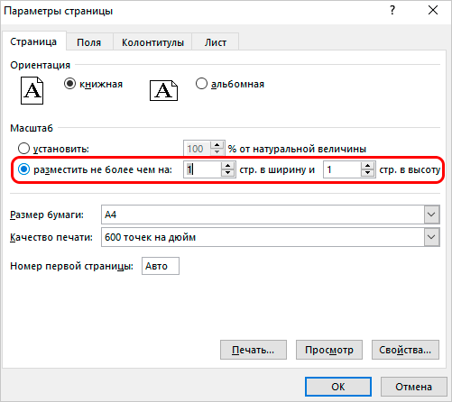 Printing an Excel spreadsheet on one sheet