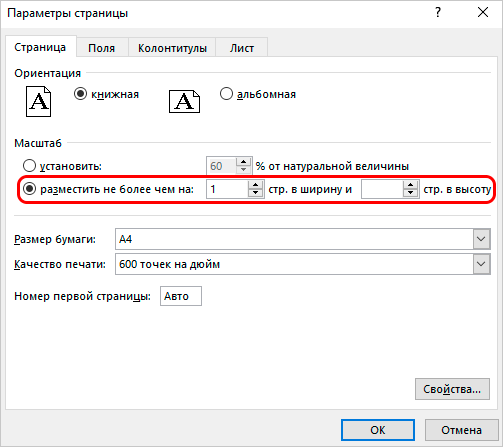 Printing an Excel spreadsheet on one sheet