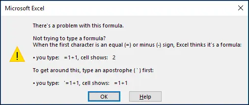 Problems with formulas in an Excel spreadsheet