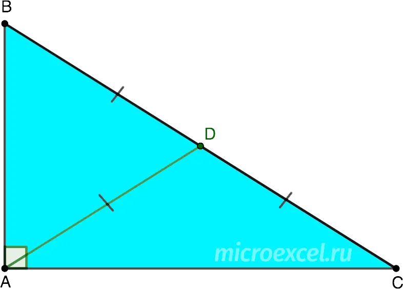 Properties of a right triangle