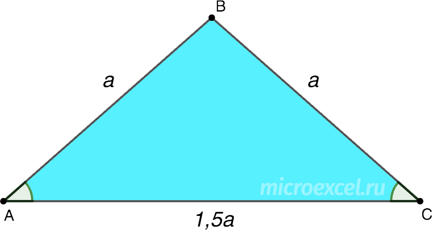 Properties of an isosceles triangle: theory and problem