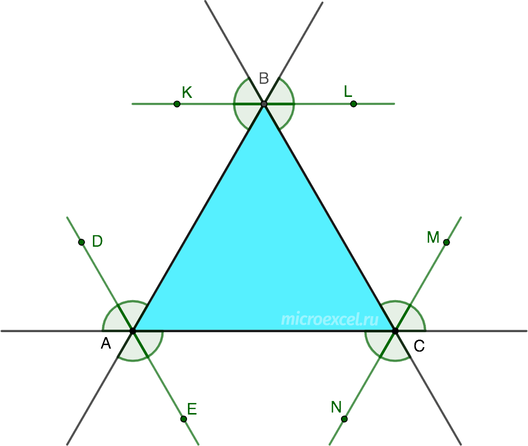 Properties of the bisector of an equilateral triangle