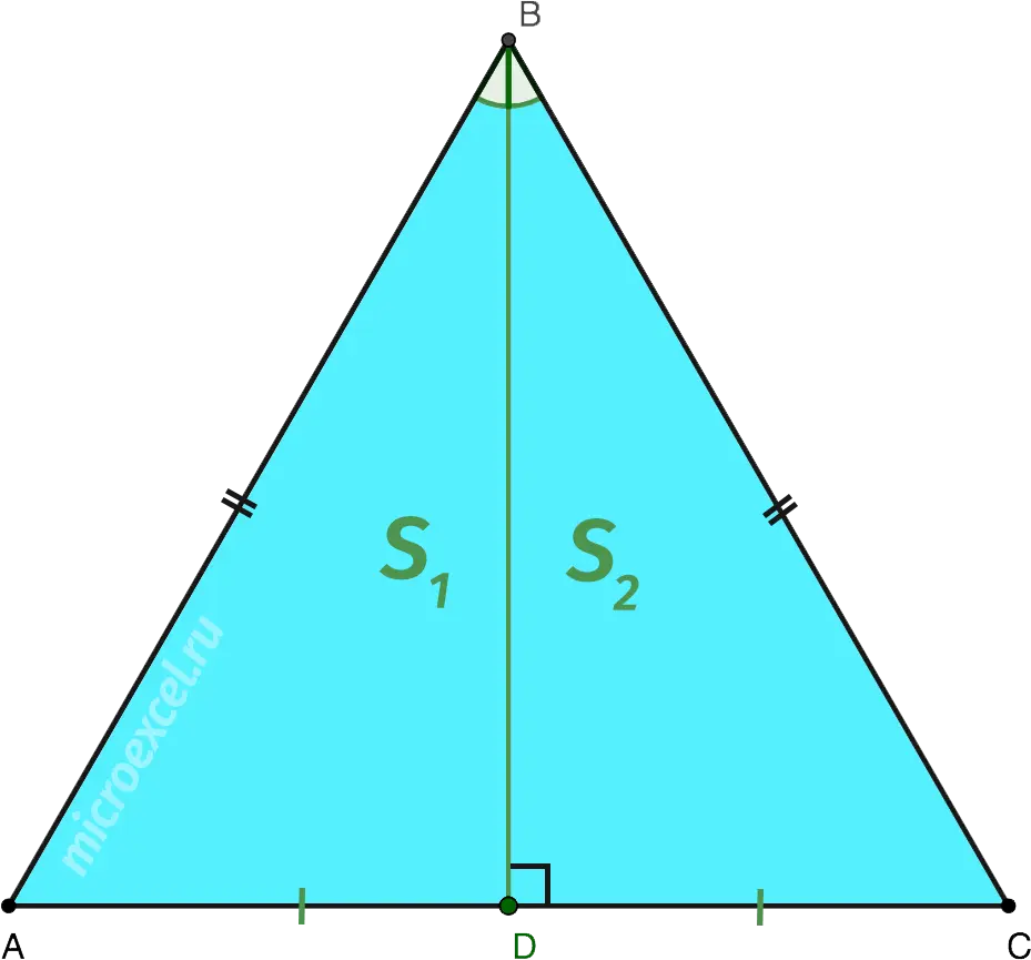 Properties of the bisector of an equilateral triangle