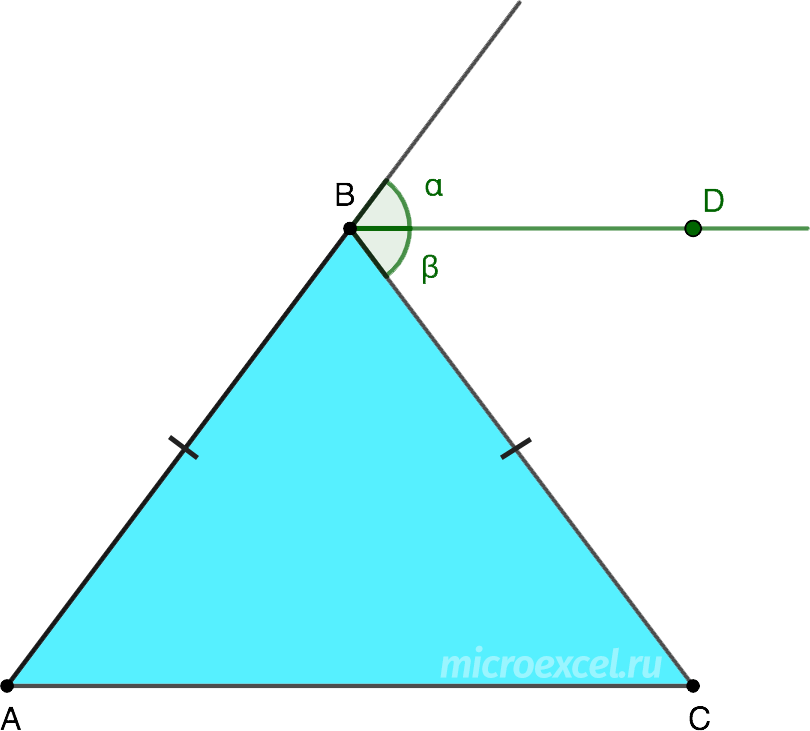 Properties of the bisector of an isosceles triangle