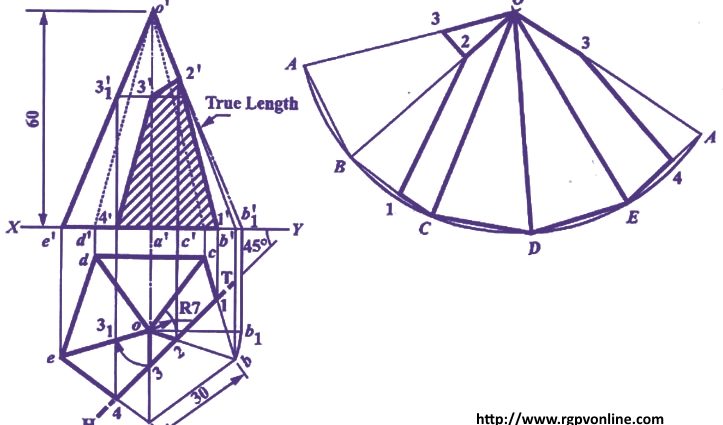 Pyramid with a side edge perpendicular to the base plane