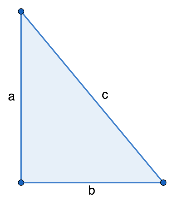 Pythagorean theorem for a right triangle: formula and problems