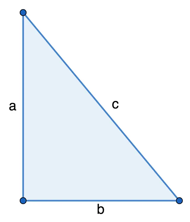 Pythagorean theorem for a right triangle: formula and problems