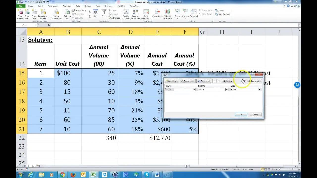 Quickly do ABC analysis in Excel